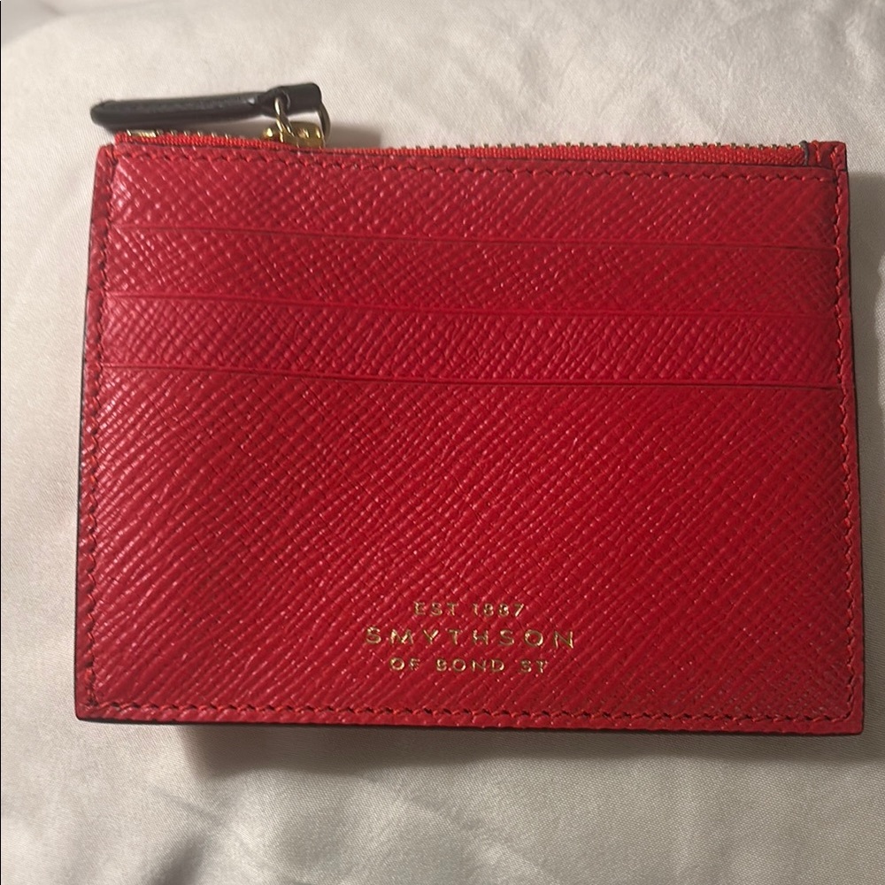 FLASH SALE! Brand new Smythson Flat Card Holder in Scarlet red!